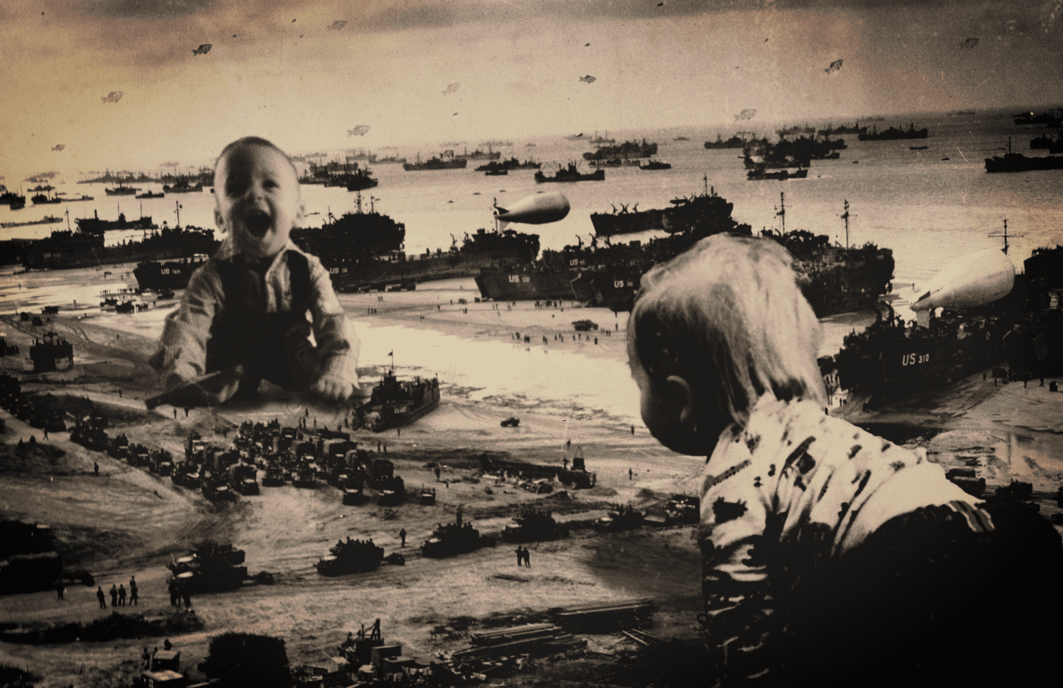 Kids Playing War Composite